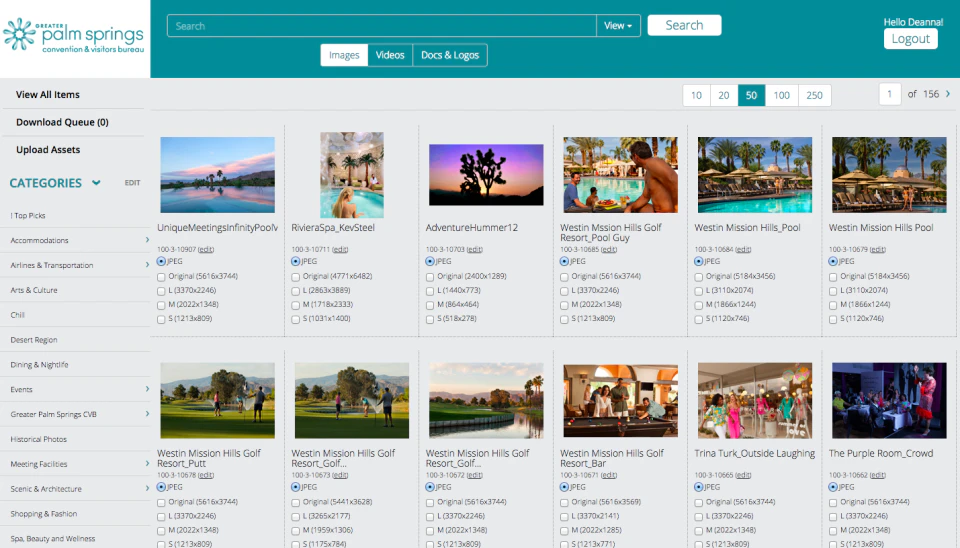 screenshot of Simpleview DAM